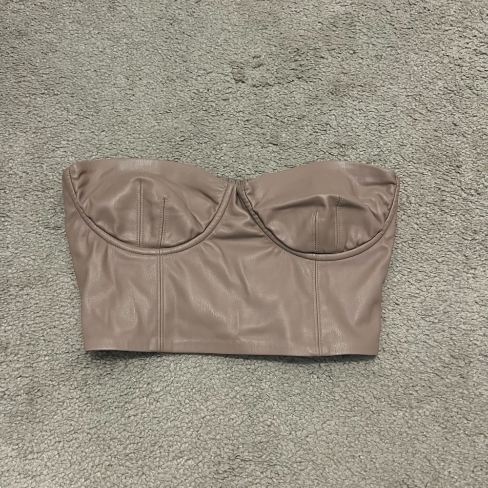 Zara bustier leather top